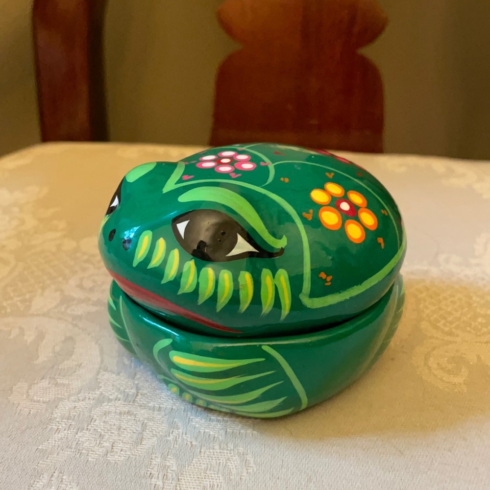 Vintage Talavera Terracotta Mexican Pottery Frog